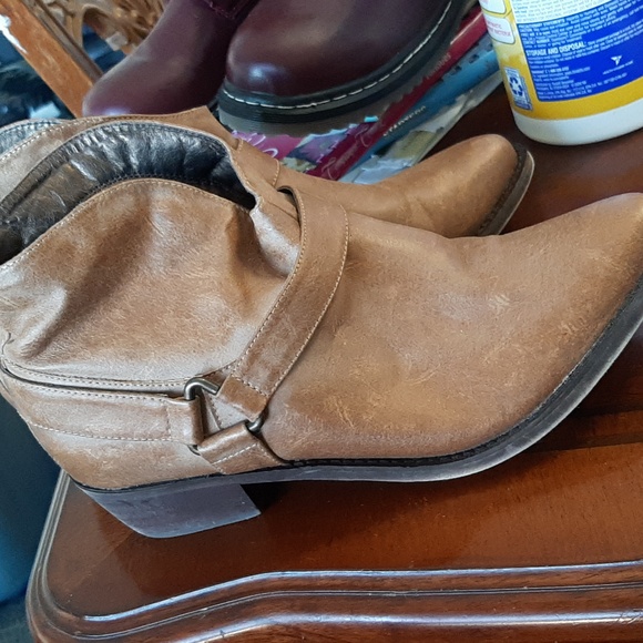 Coconuts by Matisse Tan King Cowboy Western Ankle Boot slip on size 10 - Picture 3 of 4